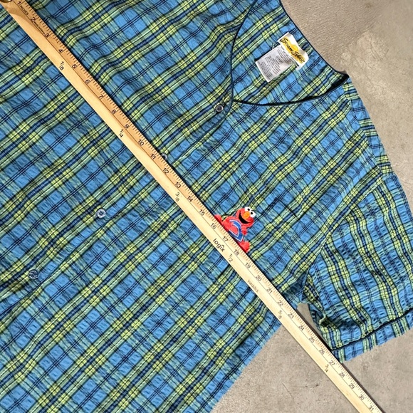 Sesame Street VTG 1980s Elmo Pajama Pj Shorts Set Gingham Womens XL EUC - Picture 6 of 13